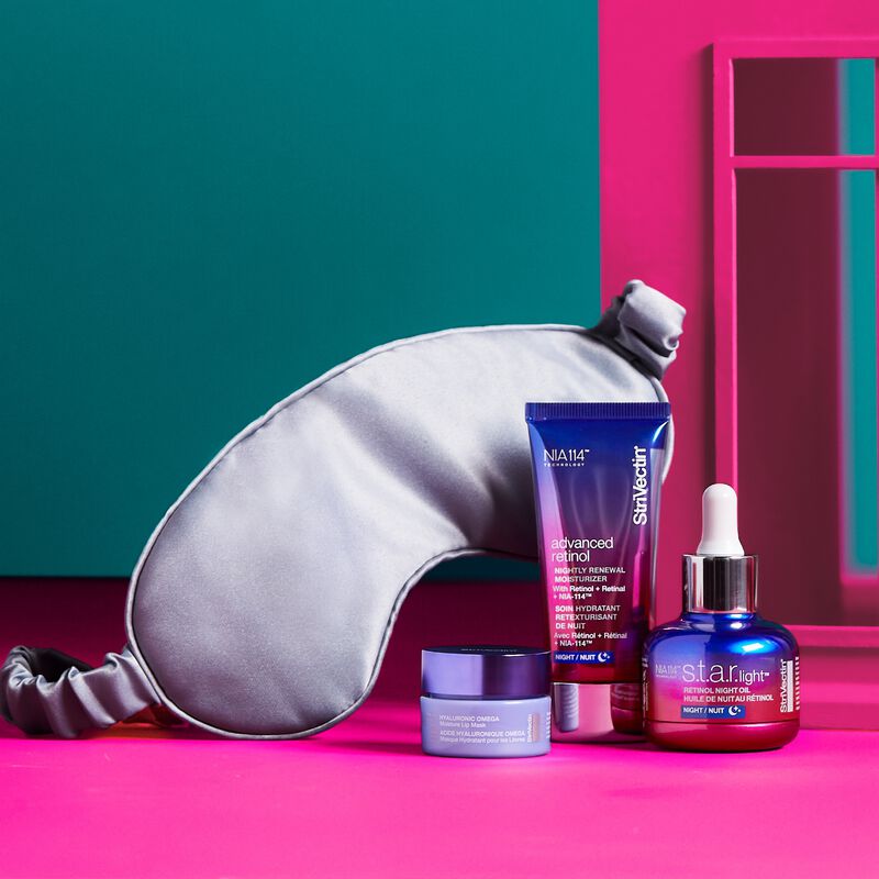 The Blockbuster Set: Nighttime Nourishment featuring S.T.A.R Light Oil, Advanced Retinol Moisturizer and a lip mask