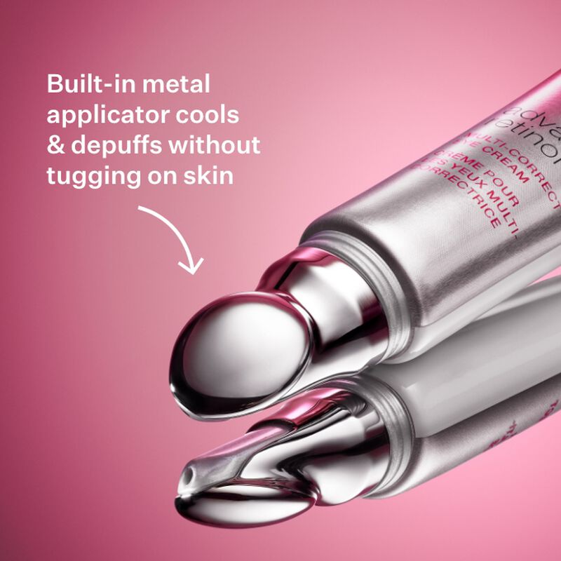 Advanced Retinol Multi-Correct Eye Cream built in metal applicator to cool and depuff without dragging skin