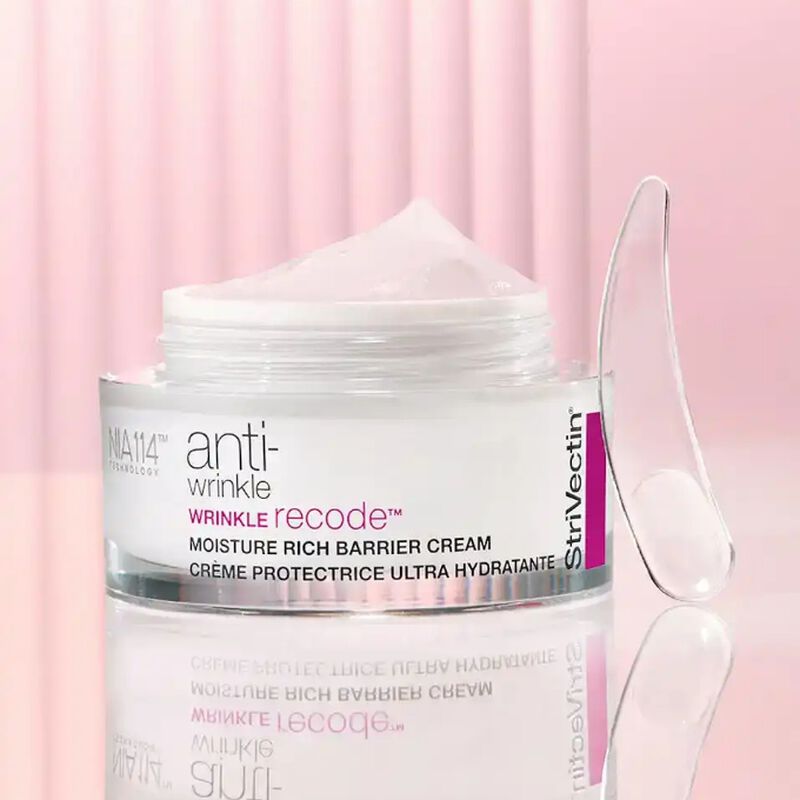 Wrinkle Recode™ Moisture Rich Barrier Cream  on pink background
